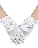 Sumind Girls Satin Gloves Kids Size Formal Gloves