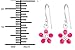 Hypoallergenic Sterling Silver Crystal Pink Daisy Flower Dangle Earrings for Kids (Nickel Free)