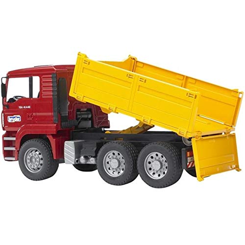 bruder 02752 - Man TGA Kipplastwagen mit Gelenkradlader FR130-1:16 Fahrzeug, LKW, Lastwagen, Muldenkipper, Radlader, Lader, Baufahrzeug, Baustelle – Bild 3