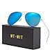 MT.MIT Classic Retro Aviator Style Polarized Sunglasses 100% UV Protection(Blue)