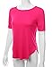 Doublju Womens Basic 3/4 Sleeve Round Neck Loose Fit Long T-Shirt