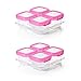 OXO Tot Baby Blocks Freezer Storage Containers, Pink 4 Ounce Set of 8
