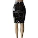 SJWIN Women's Sexy Shiny Wet Look Faux Leather Bodycon Knee-Length Metallic Pencil Skirts