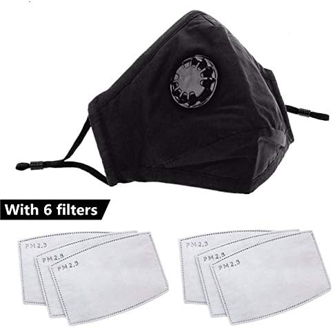 Air Pollution Face Mask with Filter and Respirator - Anti-Dust, Smoke, Gas and Allergies 1 Dust Mask and 6 Insert Protective Filter