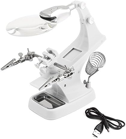 WOLOR Multi-functional Helping Hand Soldering Workbench with Magnifying Desk Lamp Alligator Clips Adjustable Knobe for Modeling and Repairing