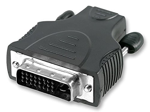 Pro Signal DVI-D Plug to HDMI Socket Adaptor – Moulded 19-Pin to 25-Pin Connector with Nickel-Plated Contacts PSG02581