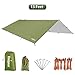 Unigear Hammock Rain Fly Waterproof Tent Tarp, UV Protection and PU 3000mm Waterproof, Lightweight for Camping, Backpacking and Outdoor Adventure (Green 300x400inch)