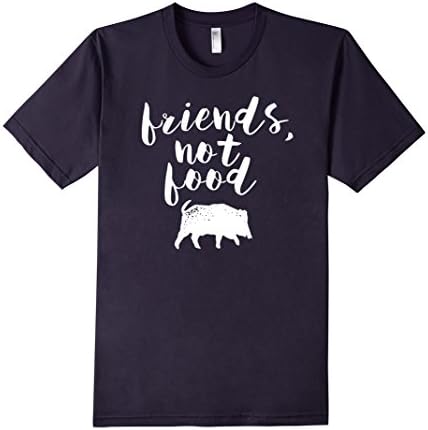 Men's Vegan T-Shirt - Friends not Food T-Shirt Medium Navy