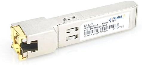 Primusit 100%Cisco Compatible GLC-T 1000BASE-T Fiber Channel SFP Transceiver module Mini-GBIC 100m Copper with digital diagnostic function hot-swappable switches 1.25 Gb/s Gigabit RJ-45
