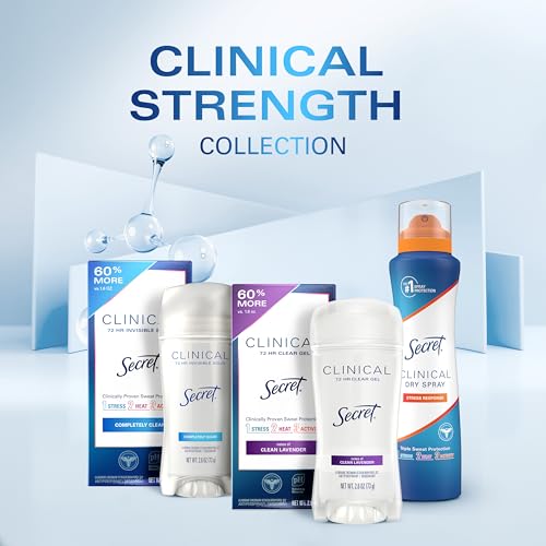 SECRET CLINICAL STRENGTH ANTIPERSPIRANT DEODORANT FOR WOMEN, STRESS RESPONSE, 3X STRESS PROTECTION, 72HR SWEAT & ODOR PROTECTION, PH BALANCING MINERALS, INVISIBLE SOLID, 2.6 OZ