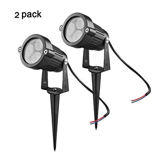 LEMONBEST 2pcs Bright Outdoor Landscape LED Lighting 12V DC Garden Path Pond Light Spot Light Bulb Warm White