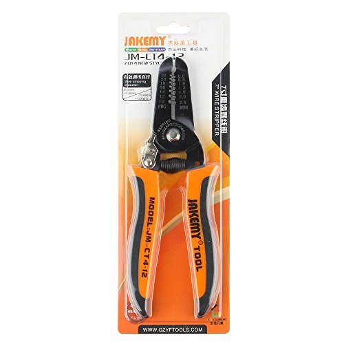 Precision Wire Stripper, Boenfu 7.0 inch Wire Cutting Pliers Nippers Repair Tool with Build-in Wire Cutter and Looping Holes Crimping Pliers for 10-22 AWG Stranded Wire Cutting