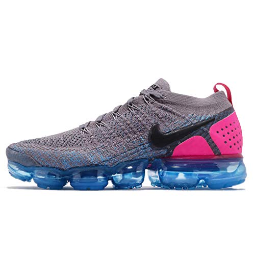 NIKE Men's Air Vapormax Flyknit 2, Gunsmoke/Black-Blue Orbit, 9.5 M US