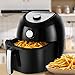 Air Fryer, 5.8 Quarts Air Fryers w/Accessories Cookbook, Grill Rack and Tongs Black