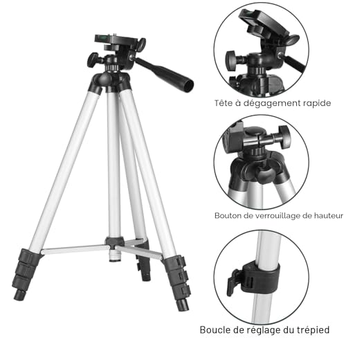 Télescope pour Adultes débutants, Ouverture 70 mm 400 mm AZ Mount Full Multi-Couches Réfracteur Optique Portable Télescope de Voyage avec trépied Adaptateur téléphone (Black)