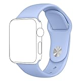 Otmake for Apple Watch Band Series 1 Series 2, Soft Silicone Sport Style Replacement iWatch Strap for Apple Wrist Watch (38mm L Lilac)