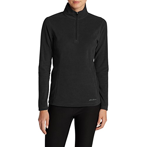 Eddie Bauer Women's Quest 1/4-Zip Pullover, Black Petite M