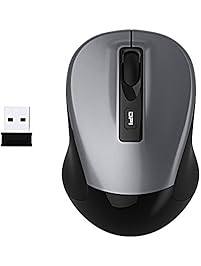 Compact Wireless Mouse for Laptop, Cimetech 2.4G High Precision 2400 DPI Cordless Optical Wireless Mouse Mice with USB Nano Receiver Mini Portable Computer Mouse Battery Included (Gray)
