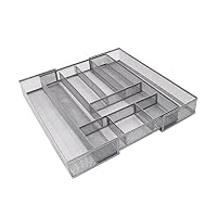 ESYLIFE Expandable Kitchen Drawer Silverware Utensils Organizer Mesh Cutlery Tray, 8-10 Compartments