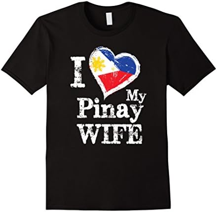 Men's I Love My Pinay Wife Philippines Filipino Pride T Shirt 2XL Black