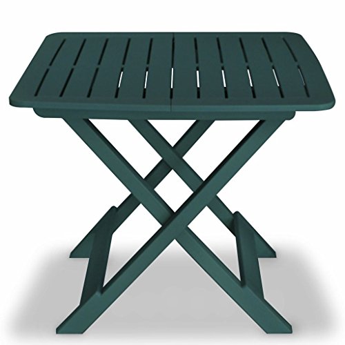 vidaXL Bistroset 3-TLG. Klappbar Balkonset Balkonmöbel Gartenmöbel Gartenset Gartengarnitur Sitzgruppe Tisch 2 Stühle Kunststoff Grün – Bild 3