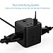 2 Pack Portable Cube Power Strip 3 Outlet 3 USB Ports, TESSAN Desktop Charging Station 5 Ft Extension Cord for Cruise Ship, Travel, Nightstand - Black