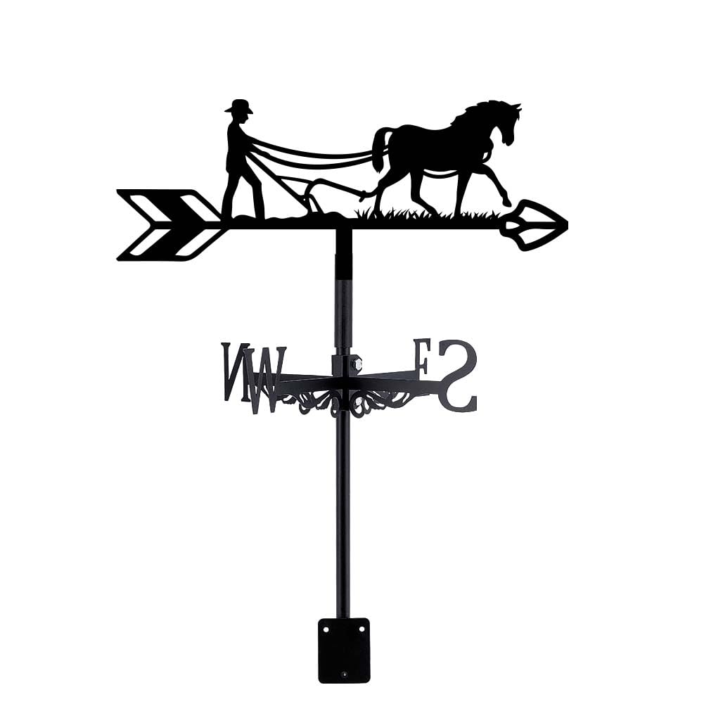 SUPERDANT Plow Horse Weather Vane Horse Weathervanes Horse Wind Vanes Weather Vane for the Garden Wind Direction Indicator for Roof Yard Outdoor Farm Barn Sheds Garden Patio Decoration