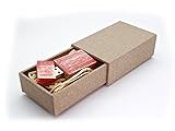 Maple Wood Antique Style 16GB Flash Drive - Natural Eco Vintage Collection USB 2.0 16 GB Thumb Drive - Stained in Crimson Red - Inserted into Super strong hand made paper box with Raffia grass inside