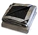 8x10 Heavy Duty Silver/Black Poly Tarp - 10.5 mil - 14x14 Weave - 100% Waterproof
