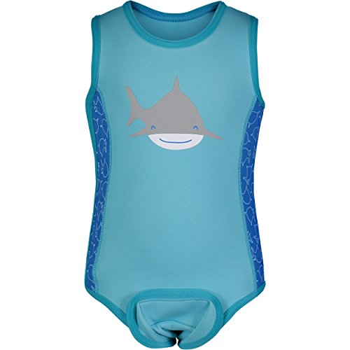 Aquawarm Shark Infant Boys' Neoprene Baby Warmer Swim Wetsuit, Blue (0-6 Months)