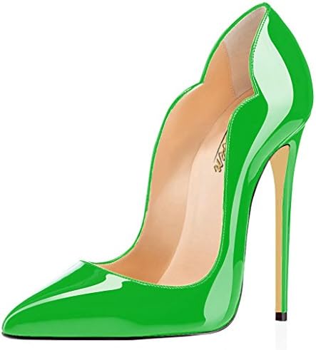 MODEMOVEN Women's Sexy Point Toe High Heels,Patent Leather Pumps,Wedding Dress Shoes,Cute Evening Stilettos