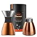 asobu Insulated Pour Over Coffee Maker (32 oz.) Double-Wall Vacuum, Stainless-Steel Filter and Take on the Go Carafe (Copper)