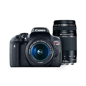 Canon Digital SLR Camera Kit [EOS Rebel T6] with EF-S 18-55mm and EF 75-300mm Zoom Lenses - Black