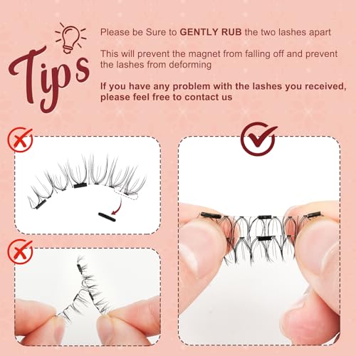 Higu Clace Magnetic Eyelashes With Applicator, Magnetic Eyelashes Without Eyeliner, Natural Look, Magnetic Eyelashes No Glue Needed (Kit-N6)