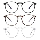 Blue Light Blocking Glasses - Women/Man 3Pack Round