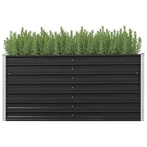 vidaXL Jardinera de Jardín de Acero Galvanizado 160x40x45cm Gris ...