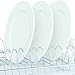 Home Basics Plastic 2-Tier Dish Drainer Rack, Air Drying and Organizing Dishes, Side Mounted Cutlery Holder, White