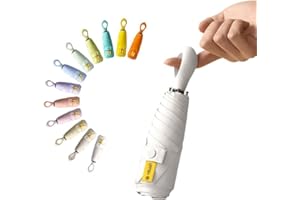 MILIYADEXIN Mini Sun Travel Umbrella Ring handle Coating Layer Fabric Compact Folding Purse Umbrella/Lightweight Small Portable Backpack/Rain Sun/Blocking/Anti UPF 50 UV Protection 99.9% Men Women Kid Umbrella