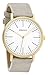 Women's Watches by Ferenzi - Minimalist Gold and Grey PU Leather Watch - Make Every Second Count - FZ17202