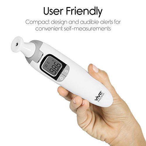 Vive Precision Ear And Forehead Thermometer - Instant Digital Readings For Baby, Infants, Toddlers, Kids, Pets And Adults - For Temporal Artery And Tympanic Safety - Medical Accurate Fever Detection - Thumbnail 5
