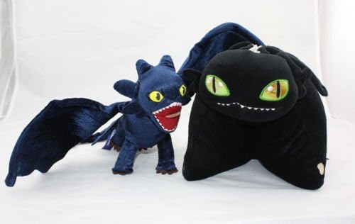 2 x How To Train Your Dragon Toothless Night Fury Plush Doll &Pillow Cushion