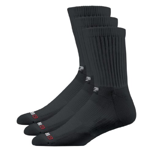 R-Gear Drymax Dry-As-A-Bone Medium Cushioned Crew Socks (3 Pack), L, Black…