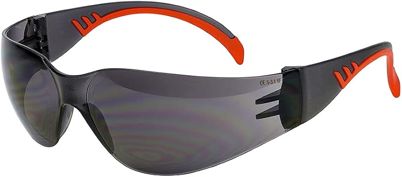 TIMCO Comfort Safety Glasses Lightweight Smoke Lens Anti-Scratch Soft Arms