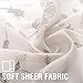 Taupe Embroidered Sheer Curtains Taupe for Living Room Curtain Set Floral Embroidery Semi Sheer Curtains for Bedroom 72 inches Long Rustic Voile Window Curtain Panels 2 Panels