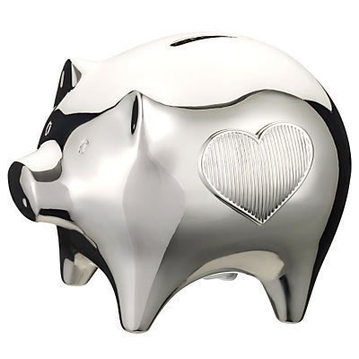 silver piggy bank for baby