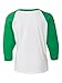 Next Level Big Boy's 3/4-Sleeve Rib-Knit T-Shirt, Small, Kelly/White