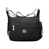 Fabuxry Crossbody Handbag for Women Organize Pack Shoulder Bag Messenger Purses (Black)