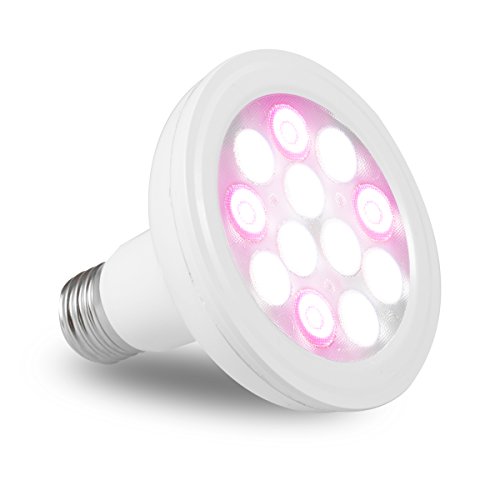 JandCase Full Spectrum White Light LED Grow Light Bulb, 12W Natural Plant Light for Greenhouse Gardening, Indoor Light for Vegetables, Grow Bulb for Indoor Hydroponic Plants, E26 Base