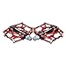 Pair Bicycle Pedal,GEEDIAR Aluminum Alloy Mountain Bike Pedal Super Light Stable Plate (Red) with Free Bike Underwear