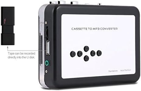 EasyLink Cassette Tape To MP3 Converter Cassette Player Tape Recorder Audio Capture Device Music Player - Convert Walkman Tape to MP3 into to USB Flash Drive, No Need Computer